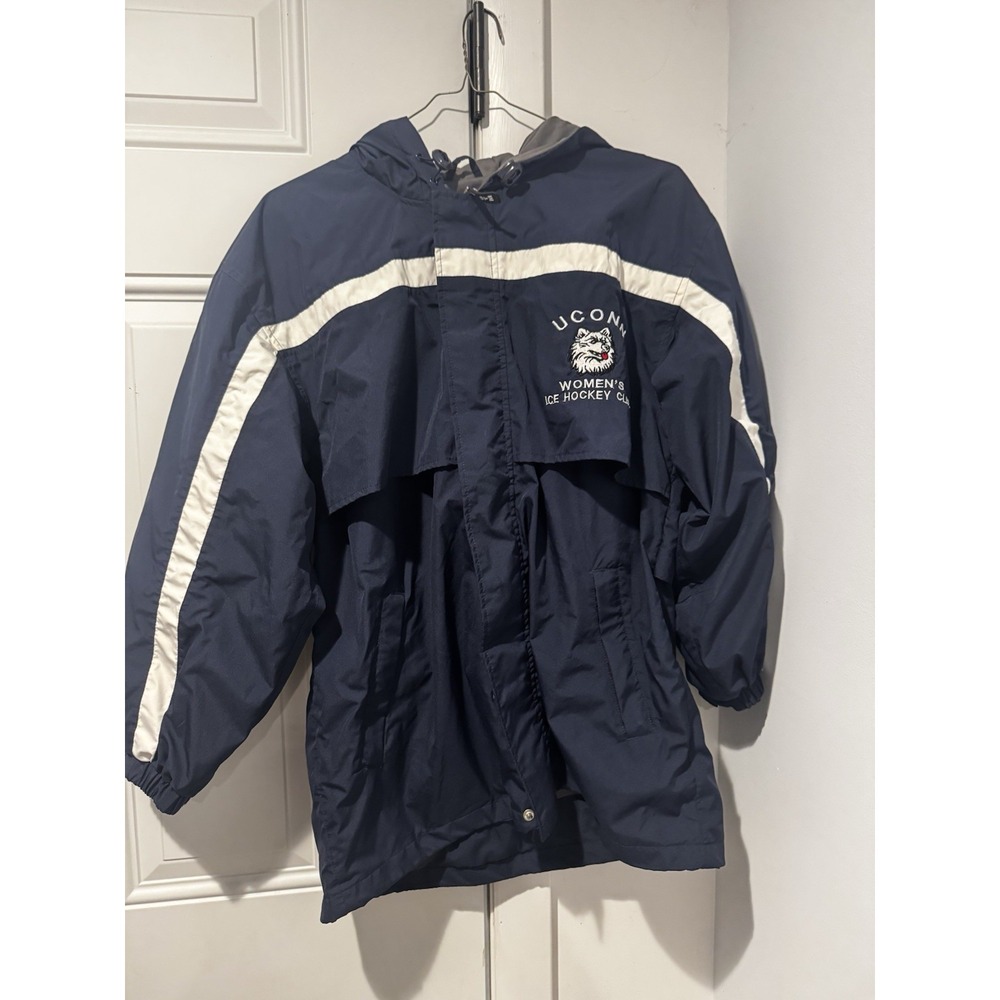 Vintage UConn Women's Ice‎ Hockey Club Jacket GTM Sportswear Sz S Embroidered